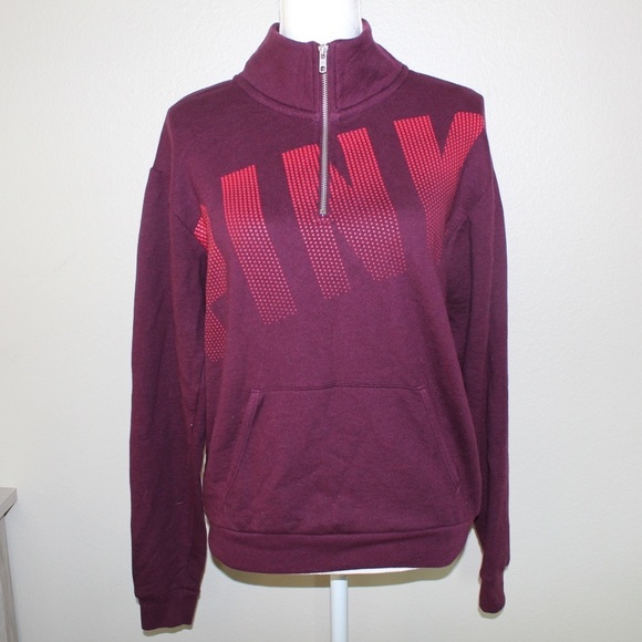 Pink Victoria Secret Maroon Colored Logo Half Zip Sweater - Size Extra Small - Picture 4 of 8